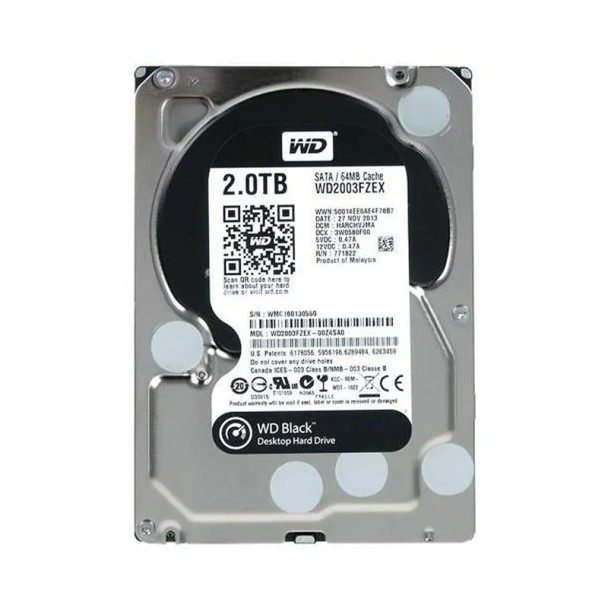 WD2003FZEX-00ZASA0 - Western Digital Black 2TB 7200RPM SATA 6Gb/s 64MB Cache 3.5-inch Hard Drive