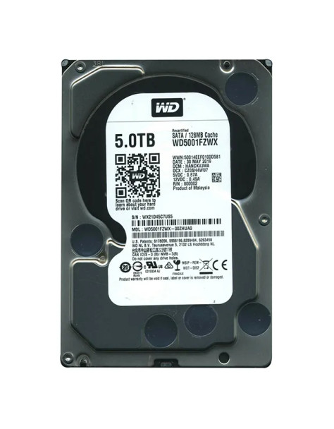 WD5001FZWX - Western Digital Black 5TB 7200RPM SATA 6Gb/s 128MB Cache 3.5-inch Hard Drive