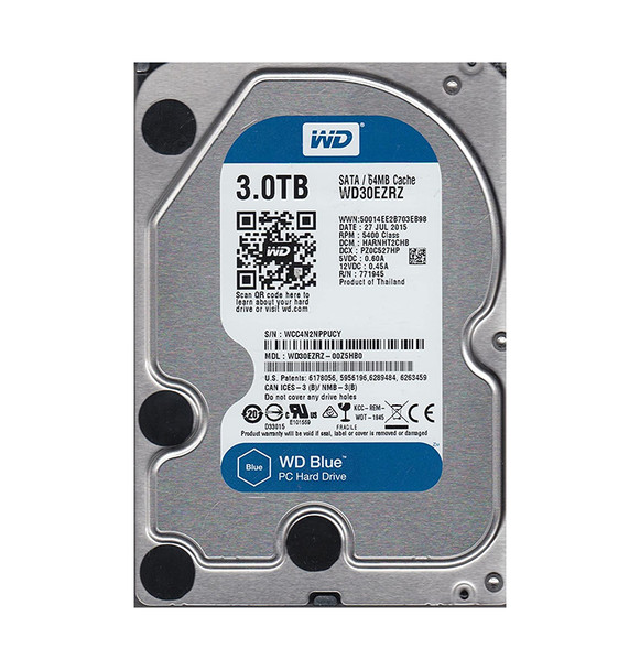 WD30EZRZ-00Z5HB0 - Western Digital Blue 3TB 5400RPM SATA 6Gb/s 64MB Cache 3.5-inch Hard Drive
