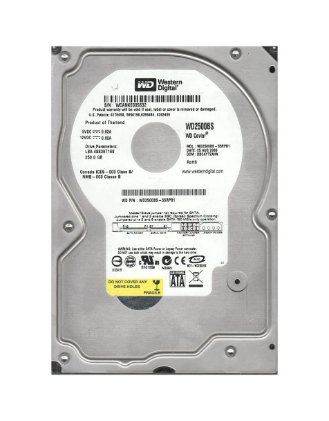 WD2500BS - Western Digital Caviar 250GB 7200RPM SATA 1.5Gb/s 2MB Cache 3.5-inch Hard Drive