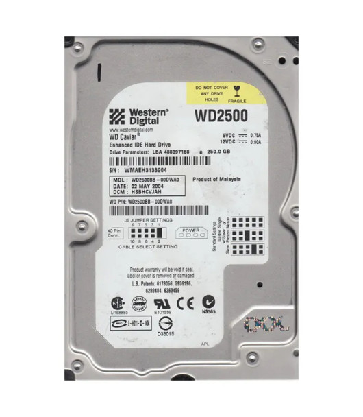 WD2500BB-00DWA0 - Western Digital Caviar 250GB EIDE 7200RPM 2MB Cache (512) 3.5-inch Hard Drive