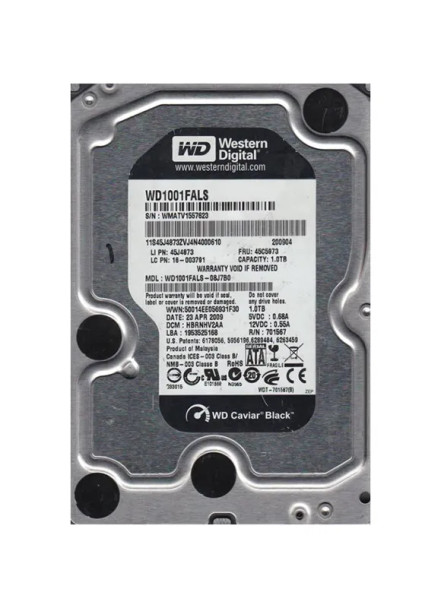 WD1001FALS-08J7B0 - Western Digital Caviar Black 1TB 7200RPM SATA 3Gb/s 32MB Cache 3.5-inch Hard Drive