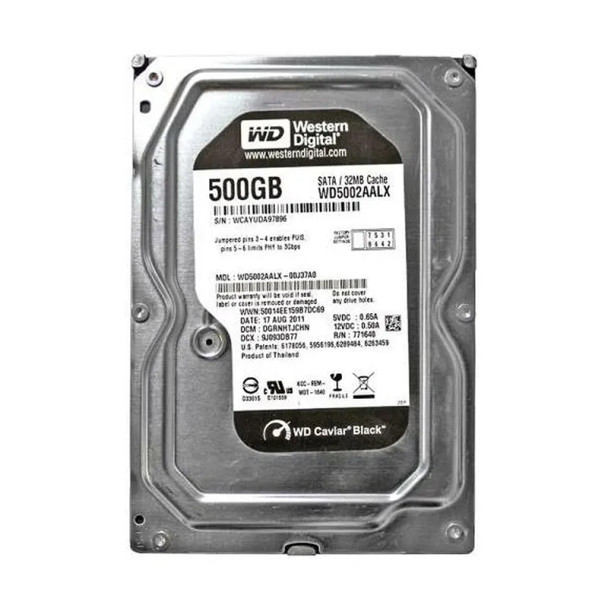 WD50002AALX - Western Digital Caviar Black 500GB 7200RPM SATA 6Gb/s 32MB Cache 3.5-inch Hard Drive