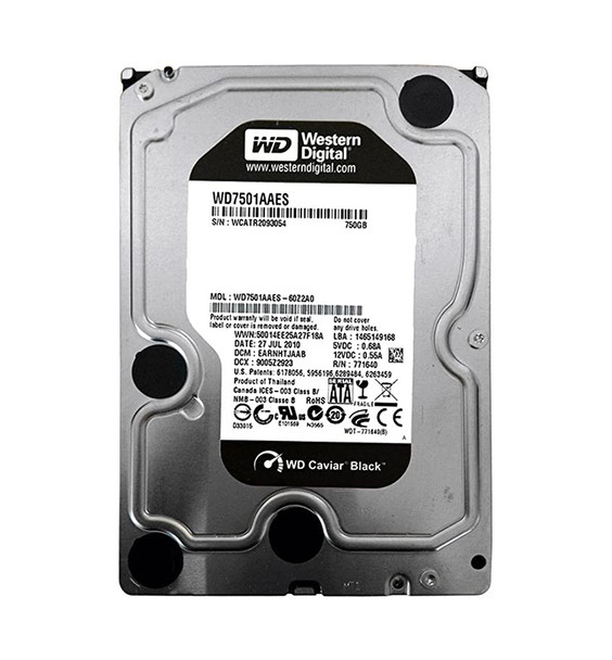 WD7501AAES - Western Digital Caviar Black 750GB 7200RPM SATA 3Gb/s 32MB Cache 3.5-inch Hard Drive