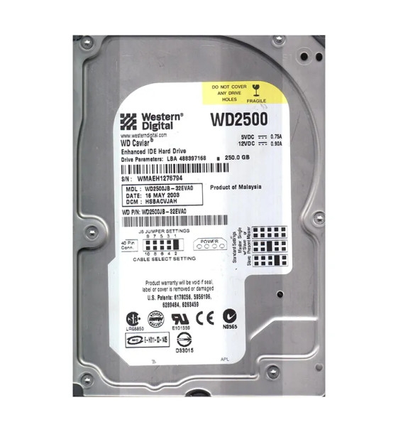 WD2500JB-32EVA0 - Western Digital Caviar Blue 250GB 7200RPM EIDE 8MB Cache (512) 3.5-inch Hard Drive
