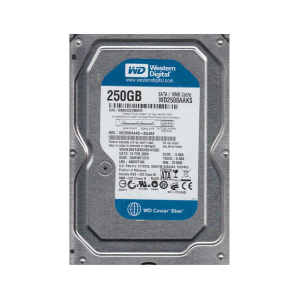 WD2500AAKS-00L9A0 - Western Digital Caviar Blue 250GB 7200RPM SATA 3Gb/s 16MB Cache 3.5-inch Hard Drive