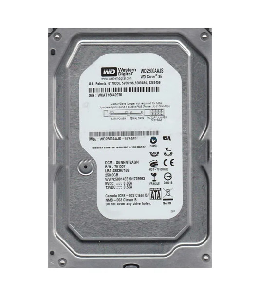 WD2500AAJS-57B4A0 - Western Digital Caviar Blue 250GB 7200RPM SATA 3Gb/s 8MB Cache 3.5-inch Hard Drive