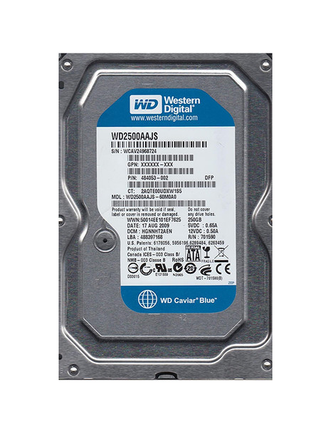 WD2500AAJS-60M0A0 - Western Digital Caviar Blue 250GB 7200RPM SATA 3Gb/s 8MB Cache 3.5-inch Hard Drive