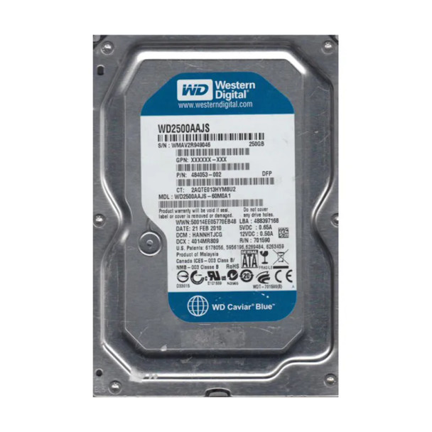 WD2500AAJS-60M0A1 - Western Digital Caviar Blue 250GB 7200RPM SATA 3Gb/s 8MB Cache 3.5-inch Hard Drive