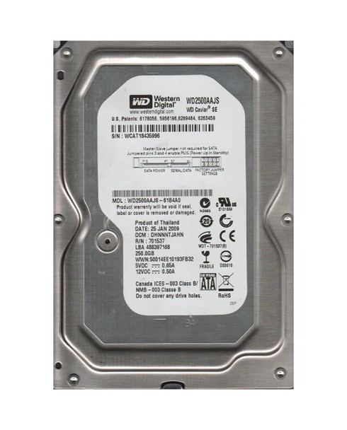WD2500AAJS-61B4A0 - Western Digital Caviar Blue 250GB 7200RPM SATA 3Gb/s 8MB Cache 3.5-inch Hard Drive