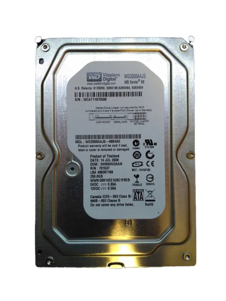 WD2500AAJS-98B4A0 - Western Digital Caviar Blue 250GB 7200RPM SATA 3Gb/s 8MB Cache 3.5-inch Hard Drive