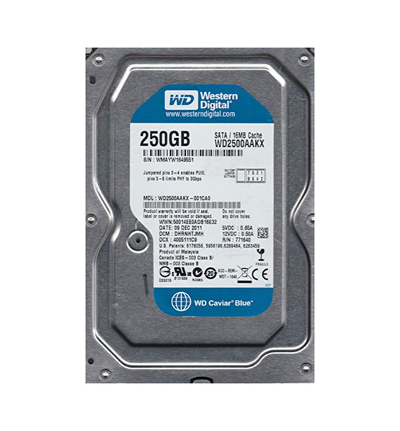 WD2500AAKX-001CA0 - Western Digital Caviar Blue 250GB 7200RPM SATA 6Gb/s 16MB Cache 3.5-inch Hard Drive