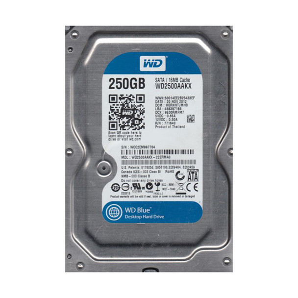 WD2500AAKX-22ERMA0 - Western Digital Caviar Blue 250GB 7200RPM SATA 6Gb/s 16MB Cache 3.5-inch Hard Drive