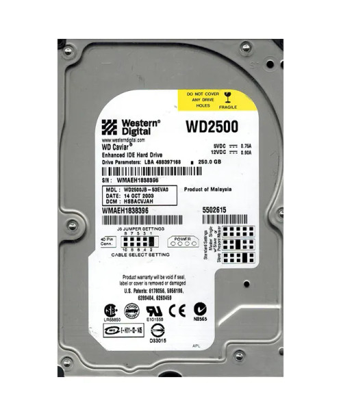 WD2500JB-53EVA0 - Western Digital Caviar Blue 250GB EIDE 7200RPM 8MB Cache (512) 3.5-inch Hard Drive
