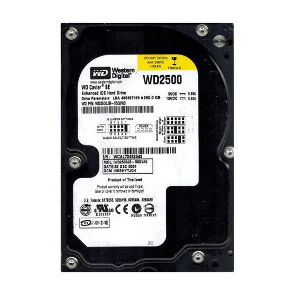 WD2500JB-55GVA0 - Western Digital Caviar Blue 250GB EIDE 7200RPM 8MB Cache (512) 3.5-inch Hard Drive