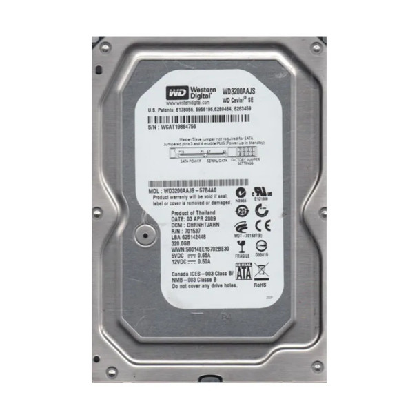 WD3200AAJS-57B4A0 - Western Digital Caviar Blue 320GB 7200RPM SATA 3Gb/s 8MB Cache 3.5-inch Hard Drive