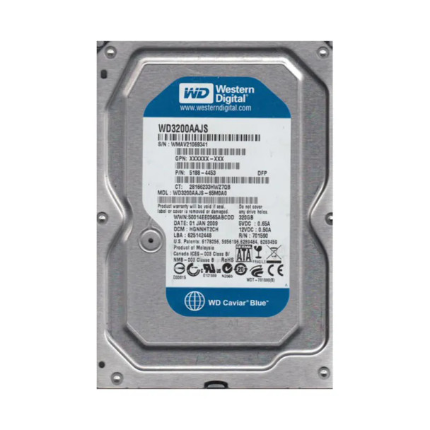 WD3200AAJS-65M0A0 - Western Digital Caviar Blue 320GB 7200RPM SATA 3Gb/s 8MB Cache 3.5-inch Hard Drive