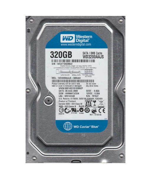WD3200AAJS-56B4A0 - Western Digital Caviar Blue 320GB 7200RPM SATA 3Gb/s 8MB Cache 3.5-inch Hard Drive