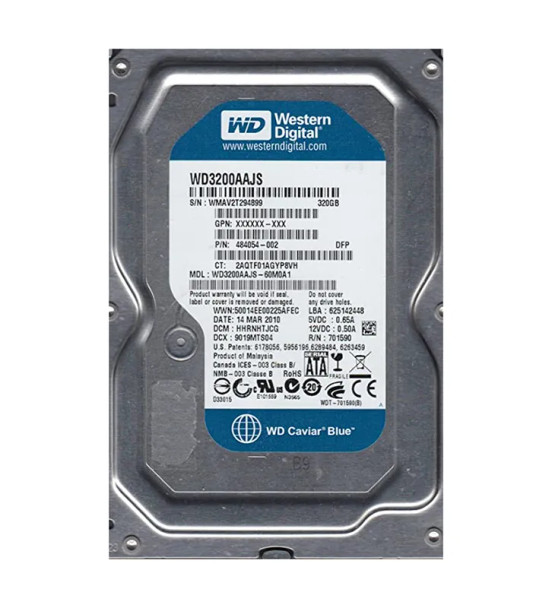 WD3200AAJS-60M0A1 - Western Digital Caviar Blue 320GB 7200RPM SATA 3Gb/s 8MB Cache 3.5-inch Hard Drive