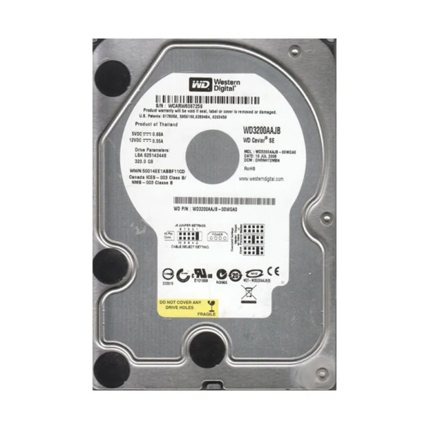 WD3200AAJB-00WGA0 - Western Digital Caviar Blue 320GB PATA 7200RPM 8MB Cache 3.5-inch Hard Drive