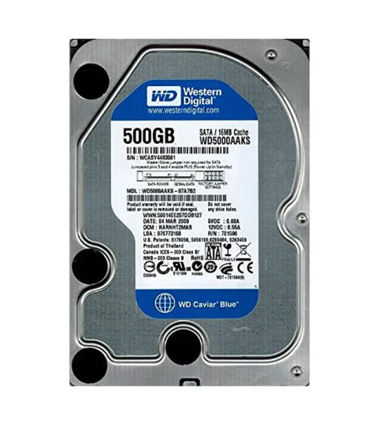WD5000AAKS-07A7B2 - Western Digital Caviar Blue 500GB 7200RPM SATA 3Gb/s 16MB Cache 3.5-inch Hard Drive
