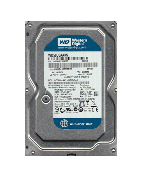 WD5000AAKS-08WWPA0 - Western Digital Caviar Blue 500GB 7200RPM SATA 3Gb/s 16MB Cache 3.5-inch Hard Drive