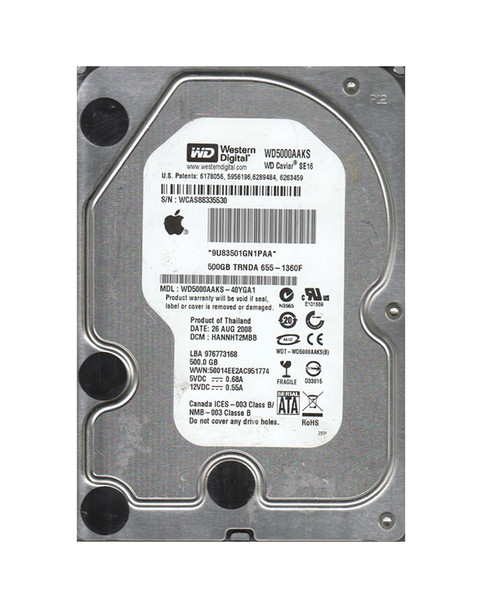 WD5000AAKS-40YGA1 - Western Digital Caviar Blue 500GB 7200RPM SATA 3Gb/s 16MB Cache 3.5-inch Hard Drive