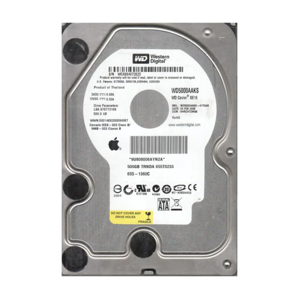 WD5000AAKS-41YGA0 - Western Digital Caviar Blue 500GB 7200RPM SATA 3Gb/s 16MB Cache 3.5-inch Hard Drive