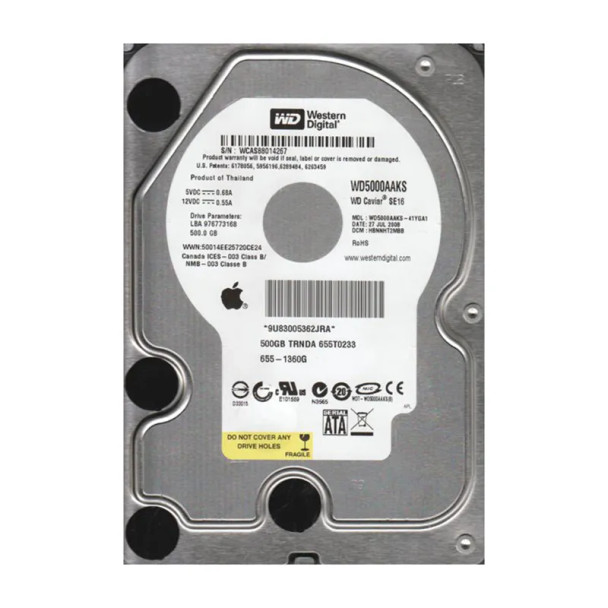 WD5000AAKS-41YGA1 - Western Digital Caviar Blue 500GB 7200RPM SATA 3Gb/s 16MB Cache 3.5-inch Hard Drive