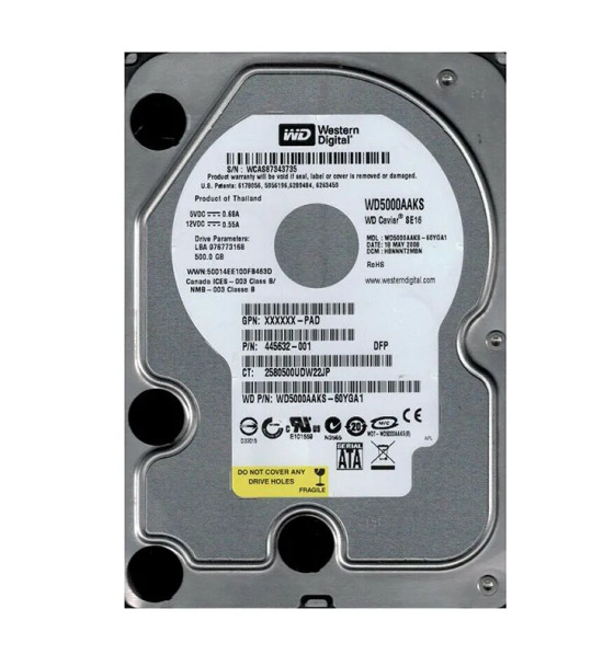 WD5000AAKS-60YGA1 - Western Digital Caviar Blue 500GB 7200RPM SATA 3Gb/s 16MB Cache 3.5-inch Hard Drive