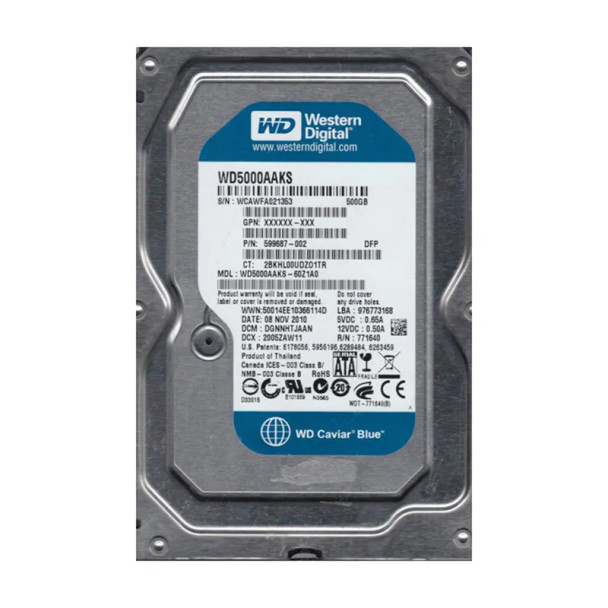 WD5000AAKS-60Z1A0 - Western Digital Caviar Blue 500GB 7200RPM SATA 3Gb/s 16MB Cache 3.5-inch Hard Drive