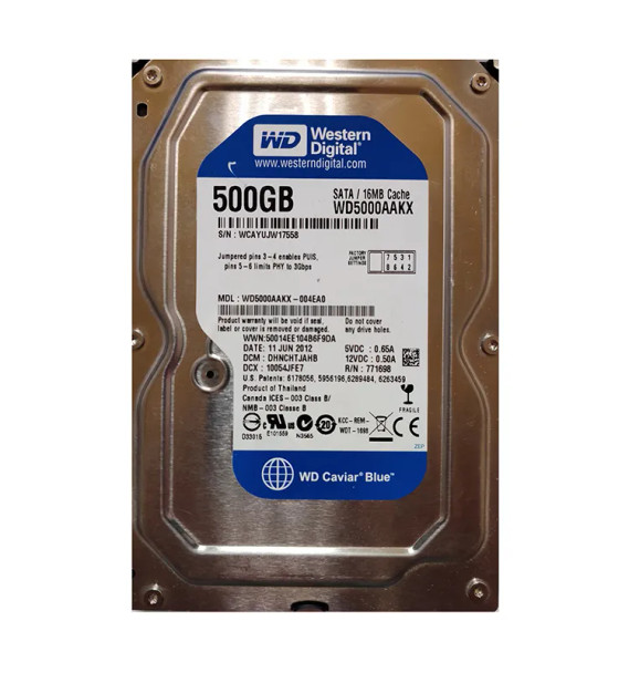WD5000AAKX-004EA0 - Western Digital Caviar Blue 500GB 7200RPM SATA 6Gb/s 16MB Cache 3.5-inch Hard Drive