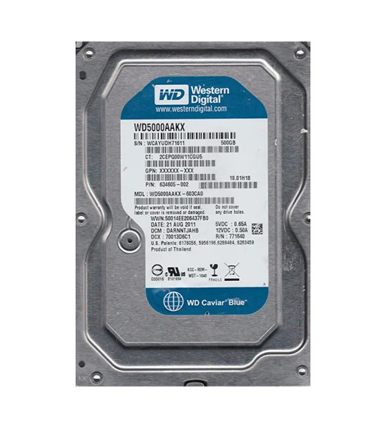 WD5000AAKX-603CA0 - Western Digital Caviar Blue 500GB 7200RPM SATA 6Gb/s 16MB Cache 3.5-inch Hard Drive