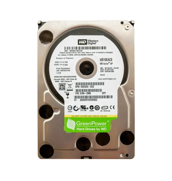 WD10EACS-65ZJB0 - Western Digital Caviar GP 1TB 7200RPM SATA 3Gb/s 16MB Cache 3.5-inch Hard Drive