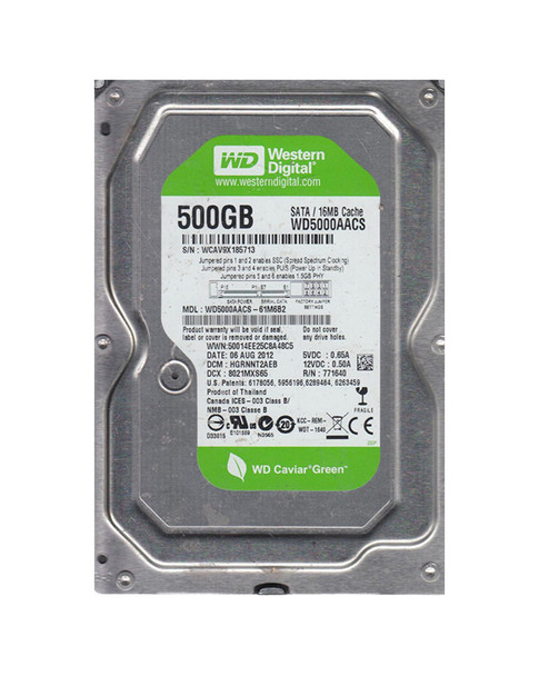 WD5000AACS-61M6B2 - Western Digital Caviar GP 500GB 7200RPM SATA 3Gb/s 16MB Cache 3.5-inch Hard Drive
