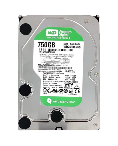 WD7500AACS - Western Digital Caviar GP 750GB 7200RPM SATA 3Gb/s 16MB Cache 3.5-inch Hard Drive