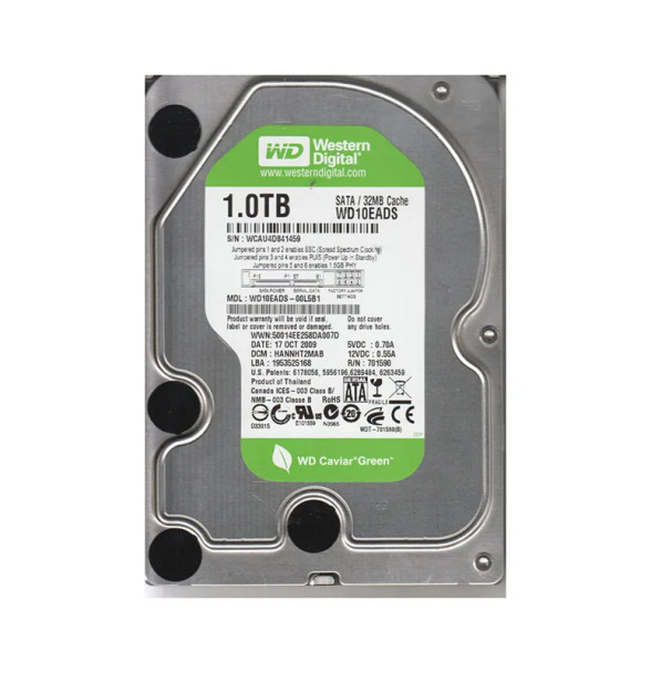 WD10EADS - Western Digital Caviar Green 1TB 5400RPM SATA 3Gb/s 32MB Cache 3.5-inch Hard Drive