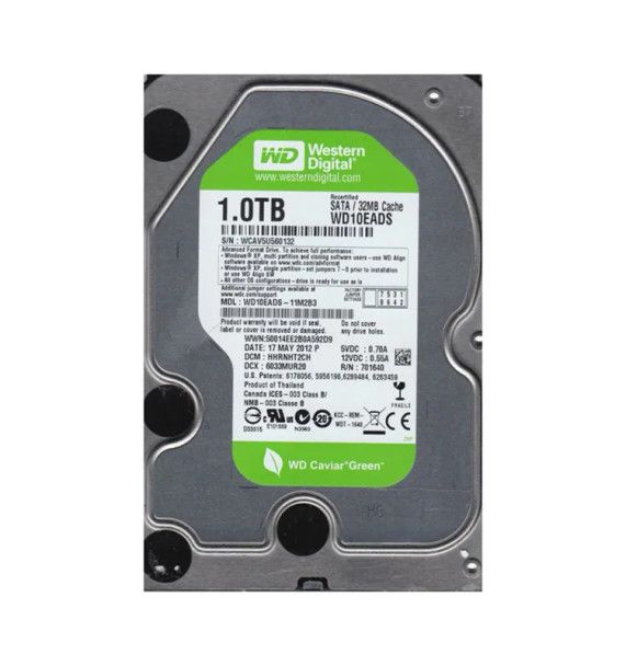 WD10EADS-11M2B3 - Western Digital Caviar Green 1TB 5400RPM SATA 3Gb/s 32MB Cache 3.5-inch Hard Drive