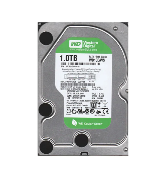 WD10EAVS-22D7B1 - Western Digital Caviar Green 1TB 7200RPM SATA 3Gb/s 8MB Cache 3.5-inch Hard Drive