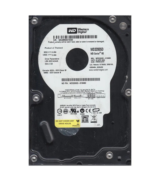 WD3200SD-01KNB0 - Western Digital Caviar RE 320GB 7200RPM SATA 1.5Gb/s 8MB Cache (CE) 3.5-inch Hard Drive