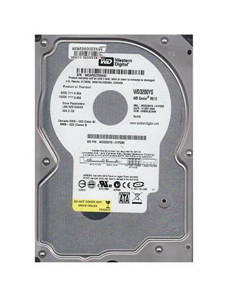 WD3200YS-01PGB0 - Western Digital Caviar RE16 320GB 7200RPM SATA 3Gb/s 16MB Cache 3.5-inch Hard Drive