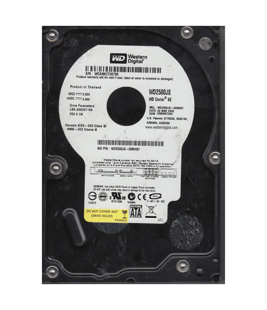 WD2500JS-00MHB1 - Western Digital Caviar SE 250GB 7200RPM SATA 3Gb/s 8MB Cache 3.5-inch Hard Drive