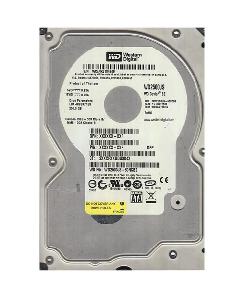 WD2500JS-60NCB2 - Western Digital Caviar SE 250GB 7200RPM SATA 3Gb/s 8MB Cache 3.5-inch Hard Drive