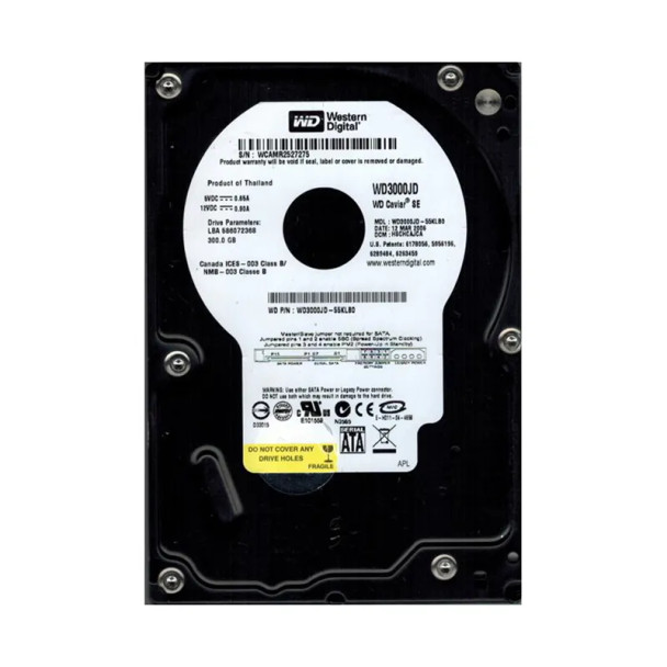 WD3000JD-55KLB0 - Western Digital Caviar SE 300GB 7200RPM SATA 1.5Gb/s 8MB Cache 3.5-inch Hard Drive