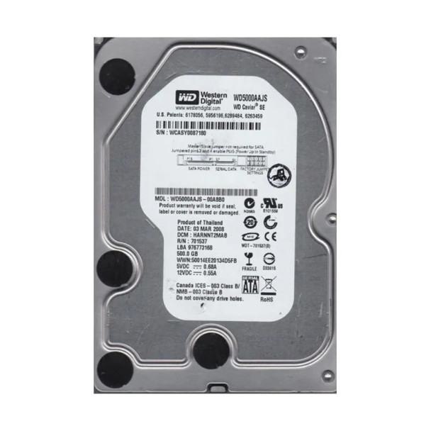 WD5000AAJS-00A8B0 - Western Digital Caviar SE 500GB 7200RPM SATA 3Gb/s 8MB Cache 3.5-inch Hard Drive