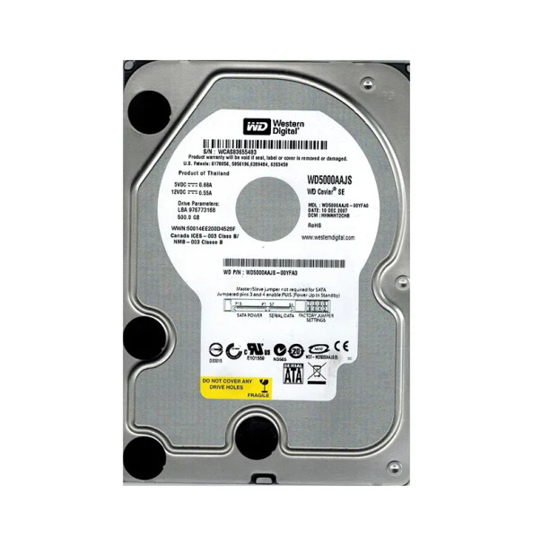 WD5000AAJS-00YFA0 - Western Digital Caviar SE 500GB 7200RPM SATA 3Gb/s 8MB Cache 3.5-inch Hard Drive