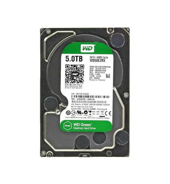 WD50EZRX - Western Digital Green 5TB 5400RPM SATA 6Gb/s 64MB Cache 3.5-inch Hard Drive