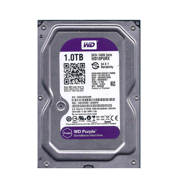 WD10PURX - Western Digital Purple 1TB 7200RPM SATA 6Gb/s 64MB Cache 3.5-inch Hard Drive