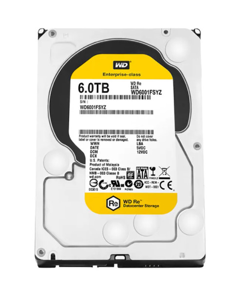 WD6001FSYZ - Western Digital RE 6TB 7200RPM SATA 6Gb/s 128MB Cache 3.5-inch Hard Drive