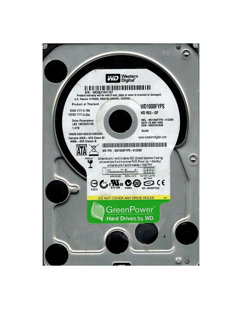 WD1000FYPS-01ZKB0 - Western Digital RE2-GP 1TB 7200RPM SATA 3Gb/s 16MB Cache 3.5-inch Hard Drive